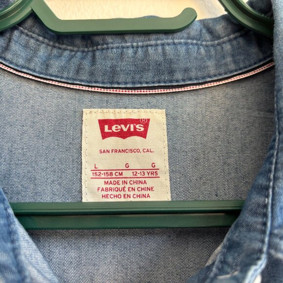 Levi's Chambray Button-Up Mini Dress - Womens XS or Girls L (12-13 yrs) - Picture 5 of 13